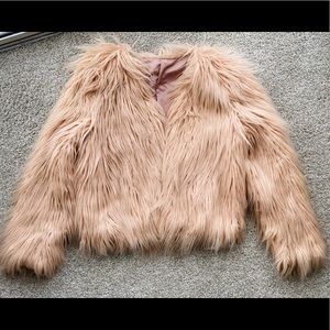 Light Pink Faux Fur Jacket
